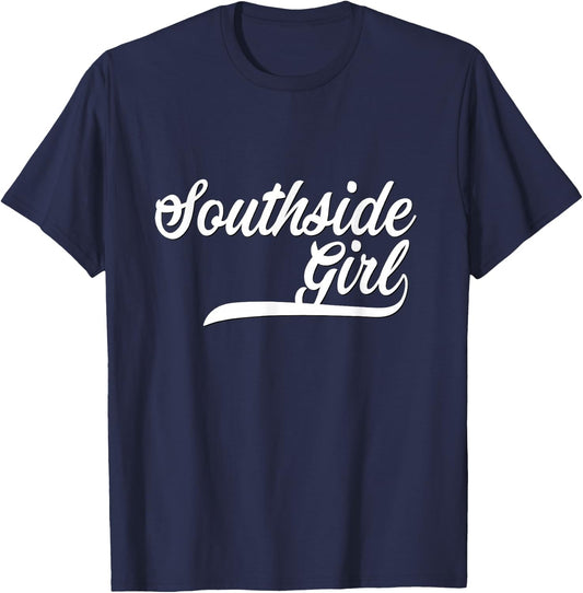 Southside Girl Shirt White Script T-Shirt - T-Shirt | Navy