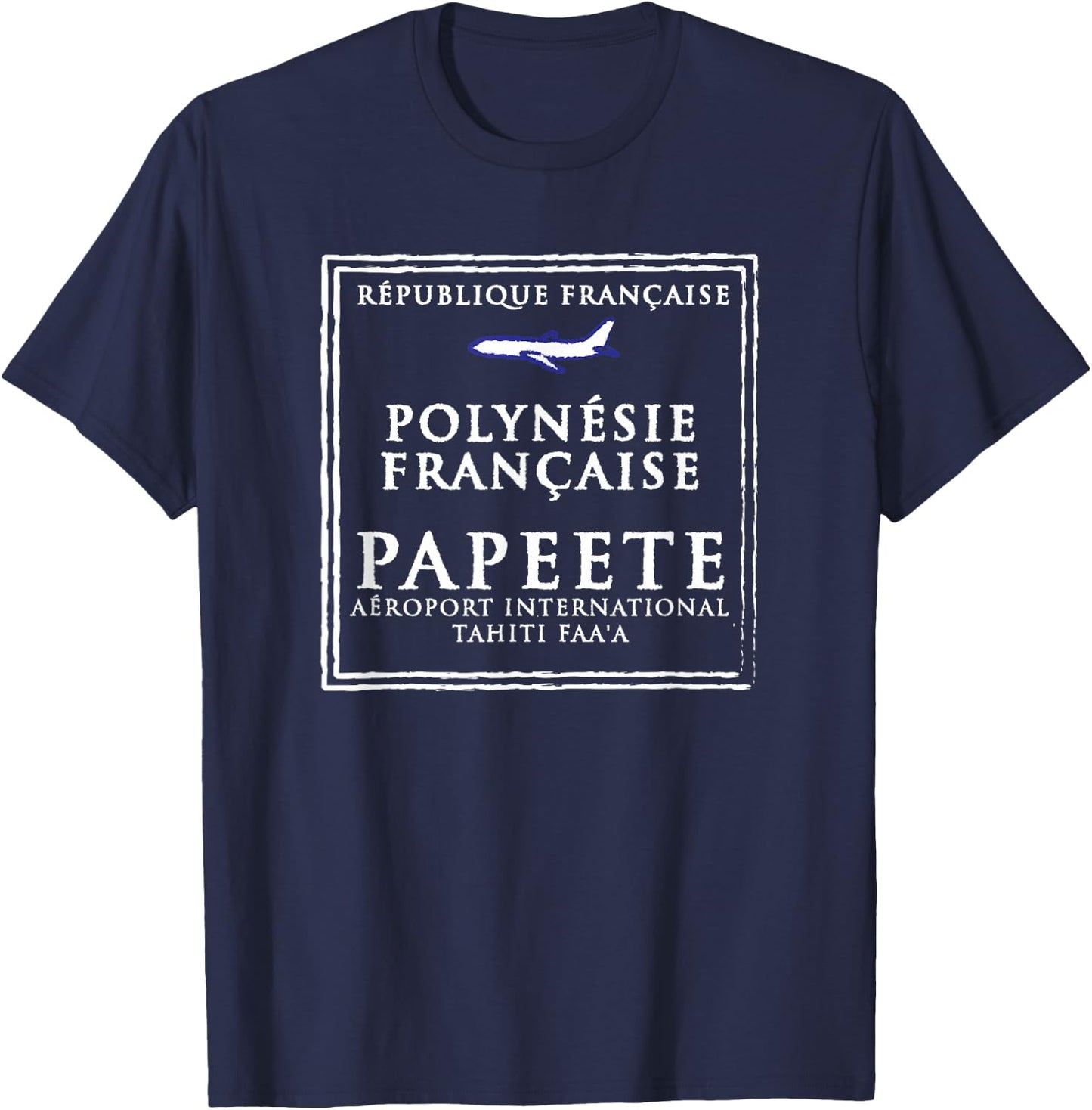Papeete Tahiti Passport Stamp Vacation Travel T-Shirt - T-Shirt | Navy