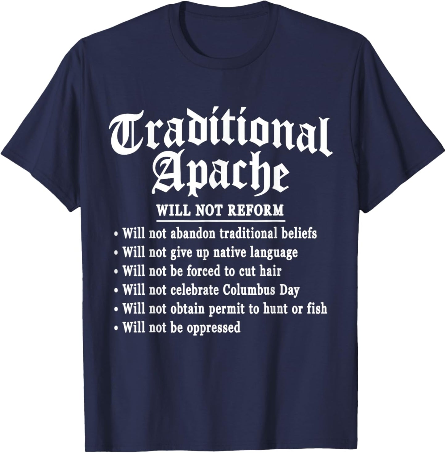 Apache Native American T-Shirt - T-Shirt | Navy
