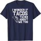 Vintage Weathered Taco Tuesday T Shirt Tacos Think About Me T-Shirt - T-Shirt | Navy