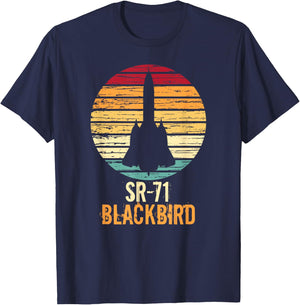 Vintage SR-71 Blackbird Military Aviation Aircraft T-Shirt - T-Shirt | Navy
