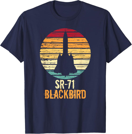 Vintage SR-71 Blackbird Military Aviation Aircraft T-Shirt - T-Shirt | Navy