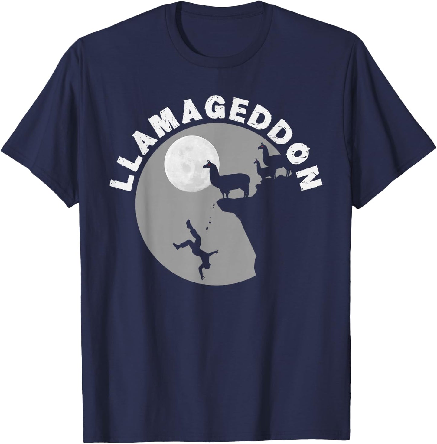 Funny Llamageddon For Llama Barnyard Lovers T-Shirt - T-Shirt | Navy