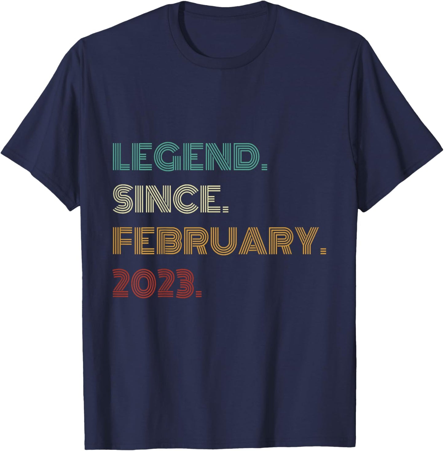 3 Years Old Legend Since February 2023 3rd Birthday T-Shirt - T-Shirt | Navy