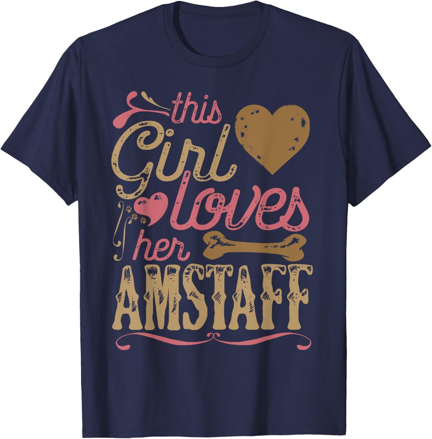 American Staffordshire Terrier Shirt Amstaff Gift T-Shirt - T-Shirt | Navy