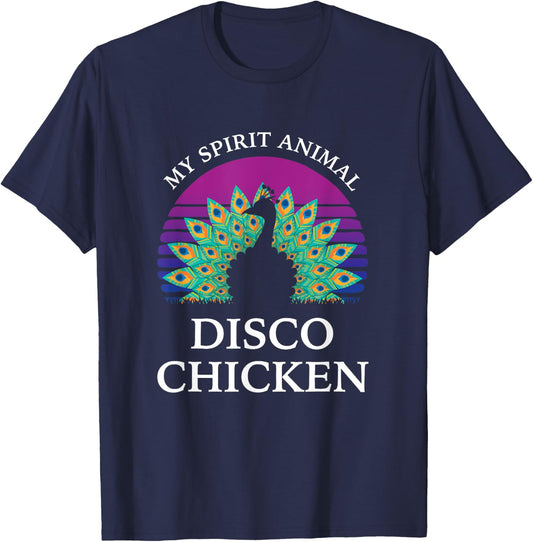 My Spirit Animal, Disco Chicken funny animal T-Shirt - T-Shirt | Navy