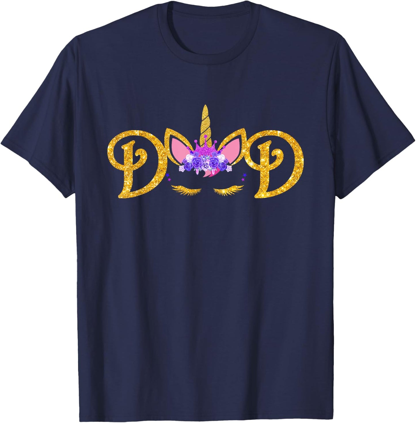 Unicorn Dad Shirt Daddy of the Birthday Girl Unicorn Father T-Shirt - T-Shirt | Navy