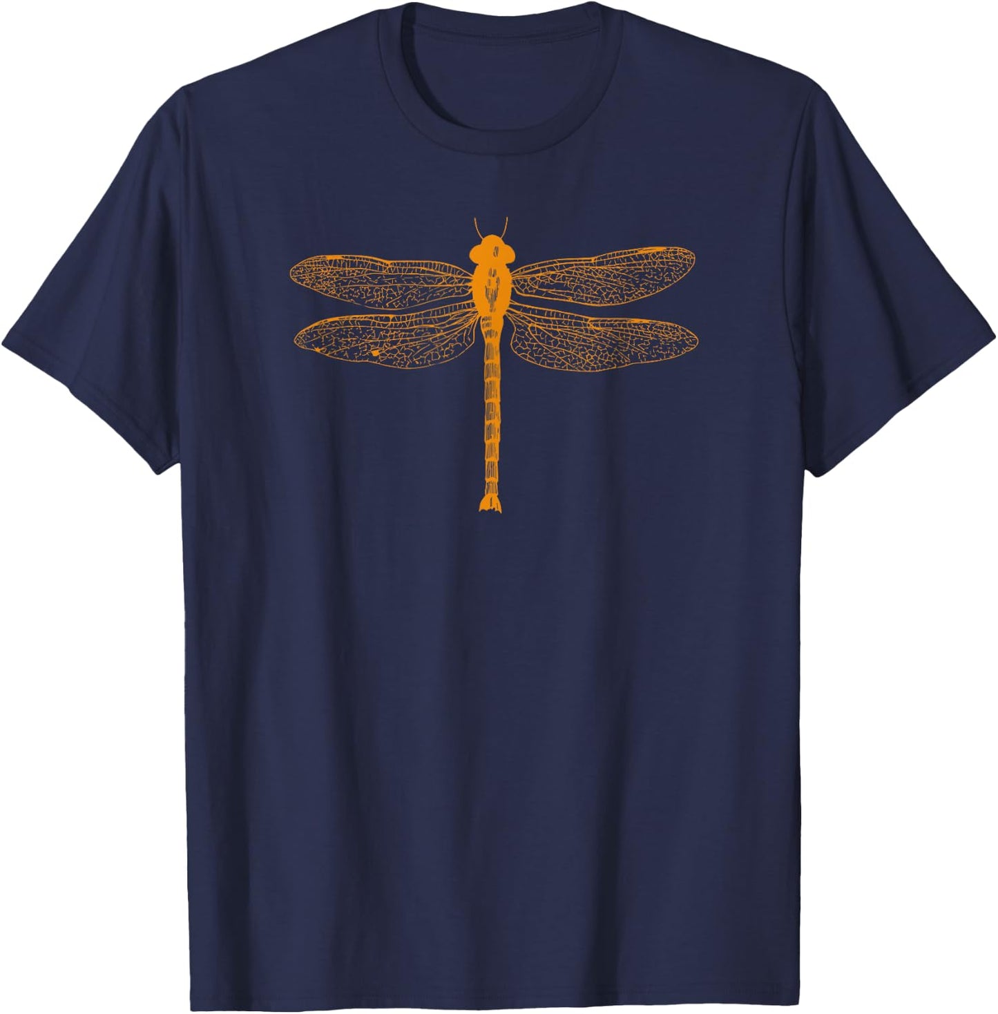 Dragonfly Botanical Art Print Naturalist T-Shirt - T-Shirt | Navy