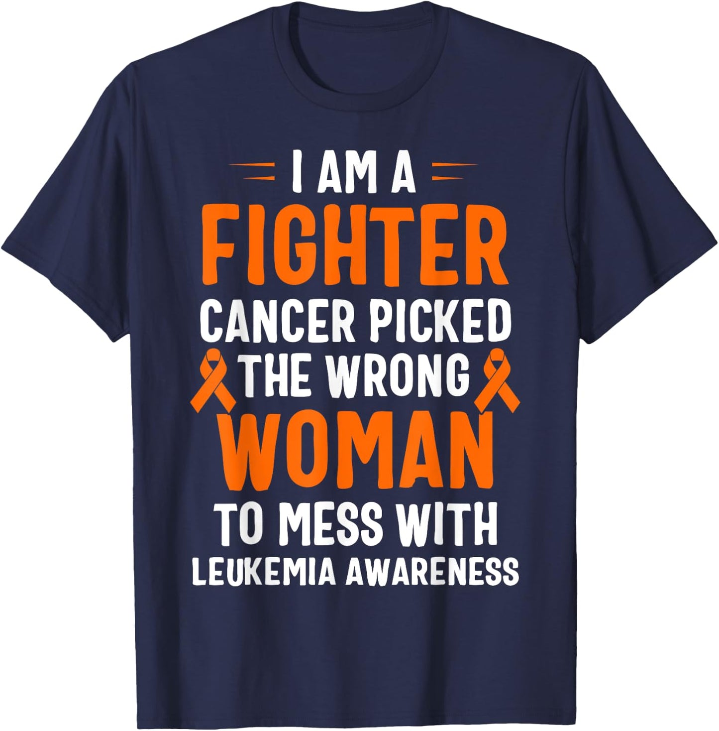 I Am A Fighter Leukemia Awareness T-Shirt - T-Shirt | Navy