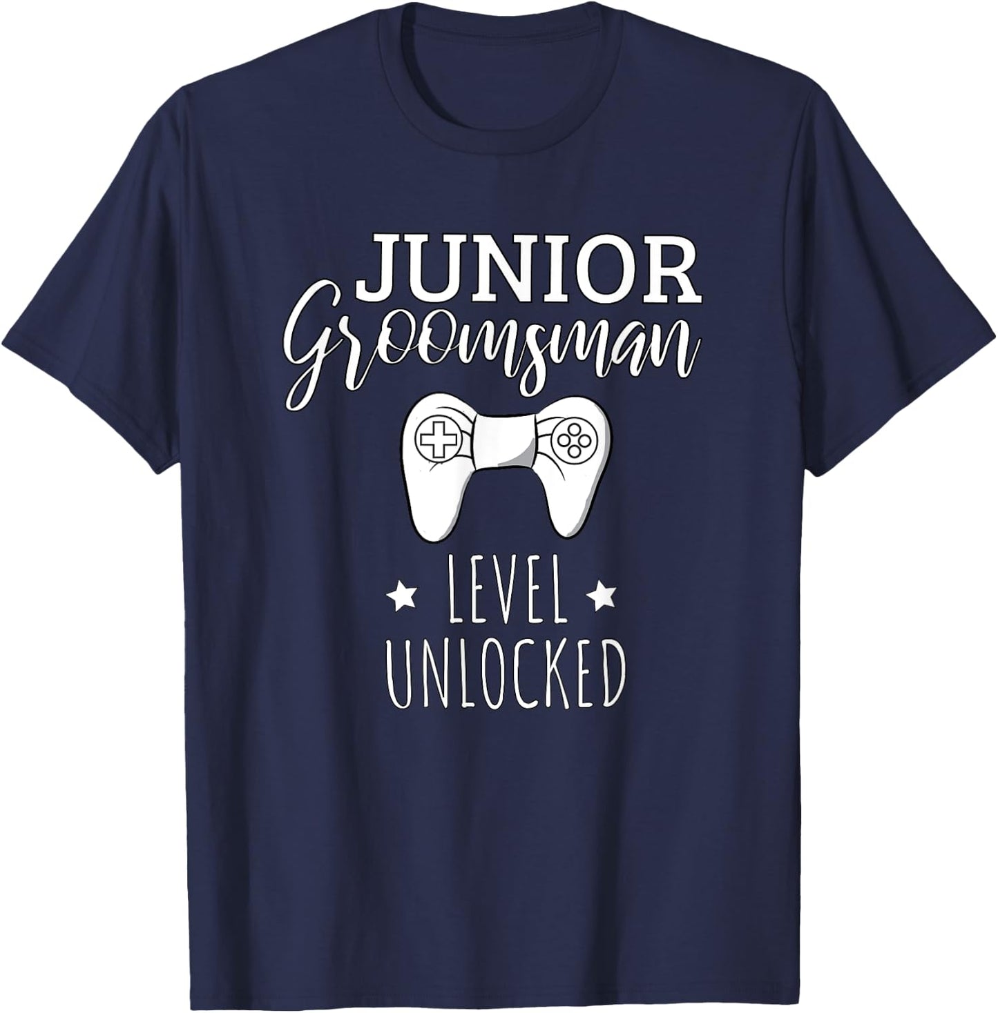 Cute Junior Groomsman Gaming Wedding Party Jr Boys Gift T-Shirt - T-Shirt | Navy