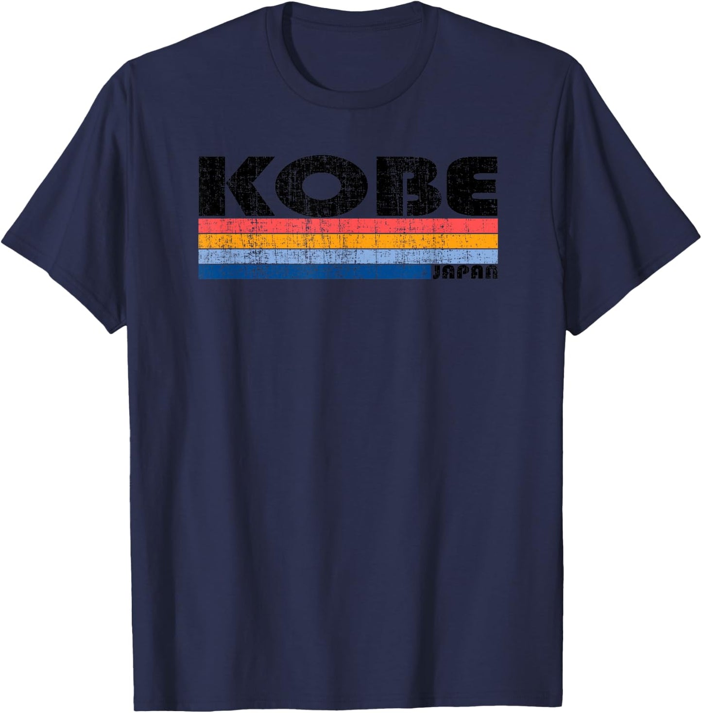 Vintage 70s 80s Style Kobe, Japan T-Shirt - T-Shirt | Navy