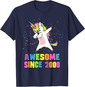 Awesome Since 2000 Unicorn T-Shirt - T-Shirt | Navy