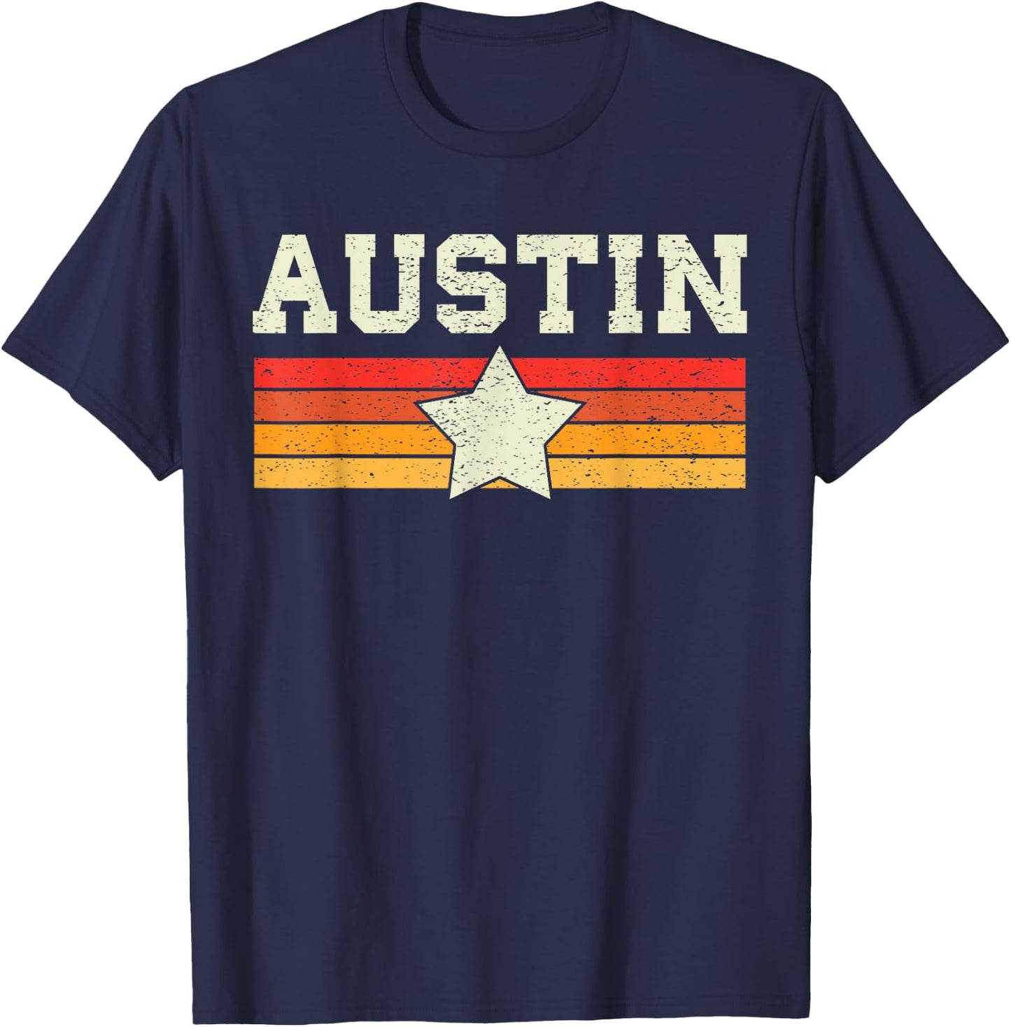 Austin Texas Retro Vintage Shirt Gift Men Women Kids T-Shirt - T-Shirt | Navy