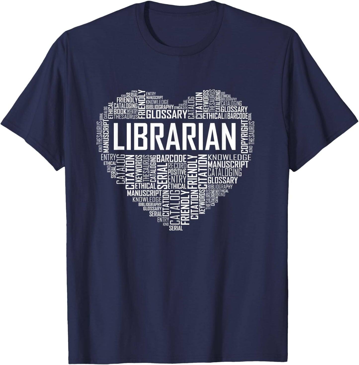 Proud Librarian Heart Gift for BookKeeper T-Shirt - T-Shirt | Navy