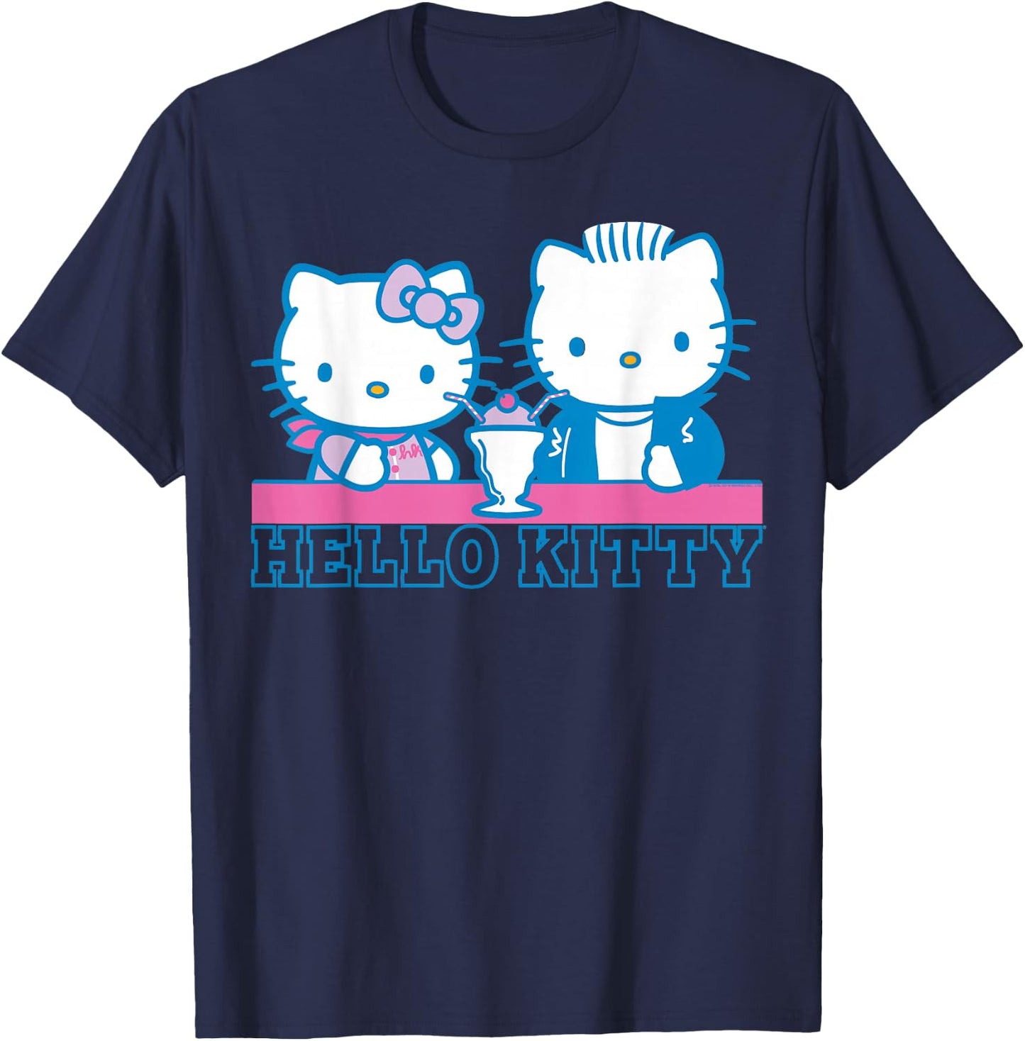 Hello Kitty and Dear Daniel Milkshake Date T-Shirt - T-Shirt | Navy