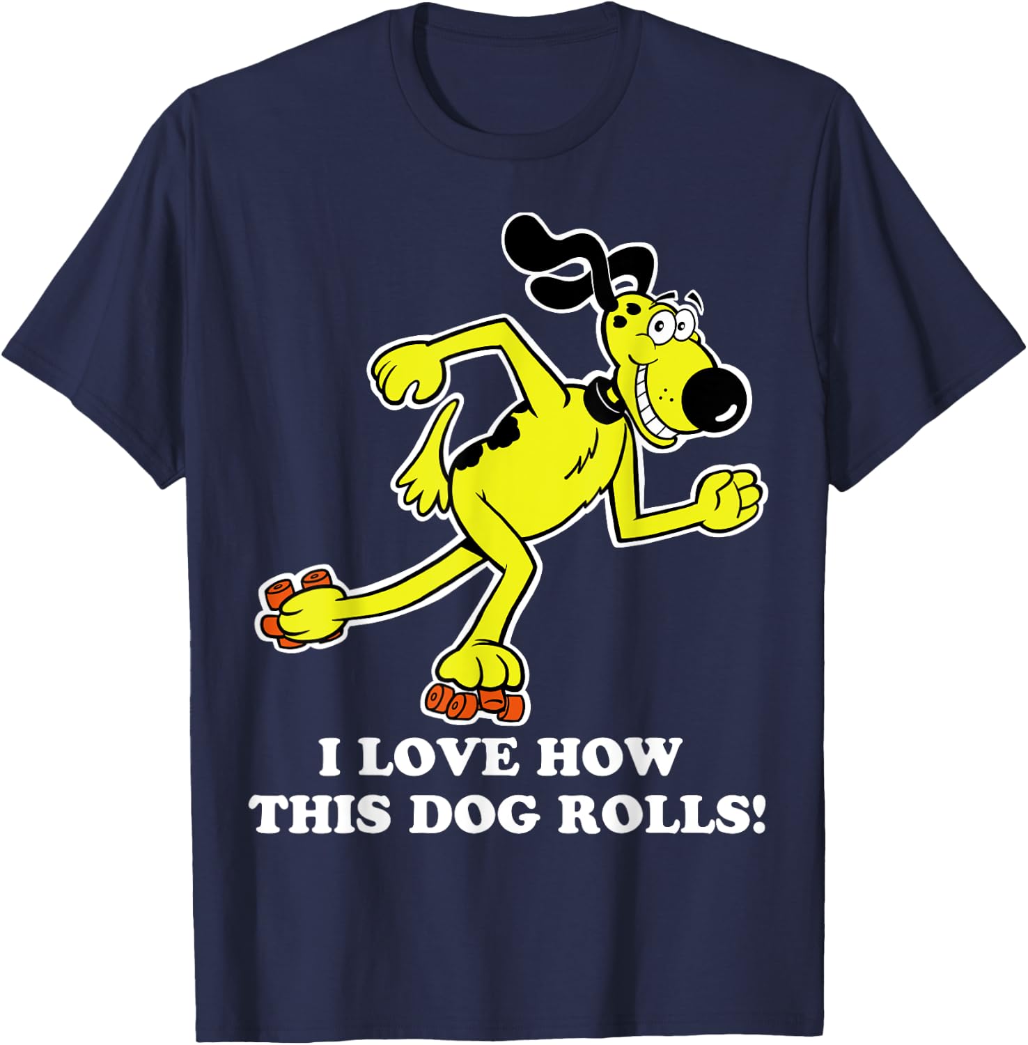 Roller Skating Dog Shirt T-Shirt - T-Shirt | Navy