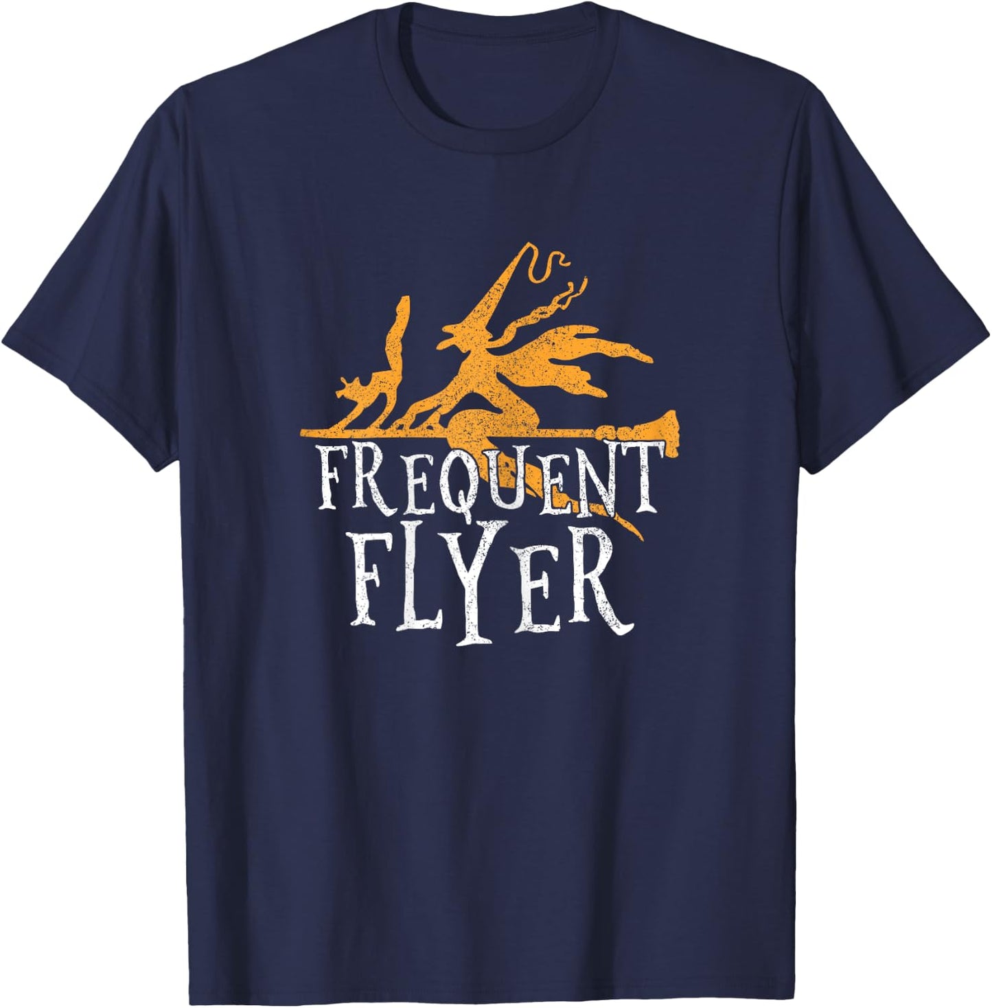 Frequent Flyer Funny Witch Halloween Party Outfit T-Shirt - T-Shirt | Navy