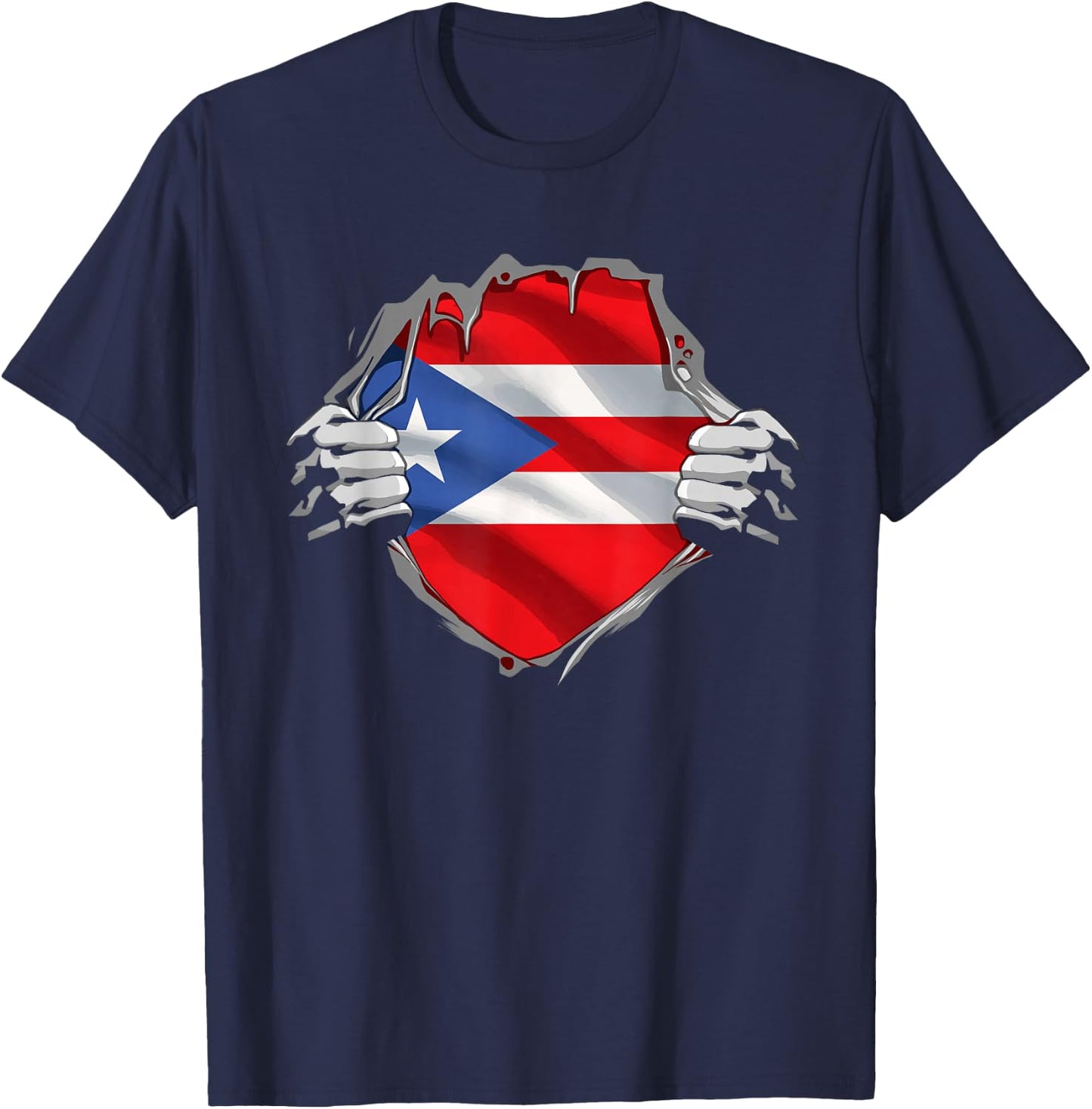 Puerto Rico Shirt Puerto Rican Flag Roots Heritage Boricua T-Shirt - T-Shirt | Navy