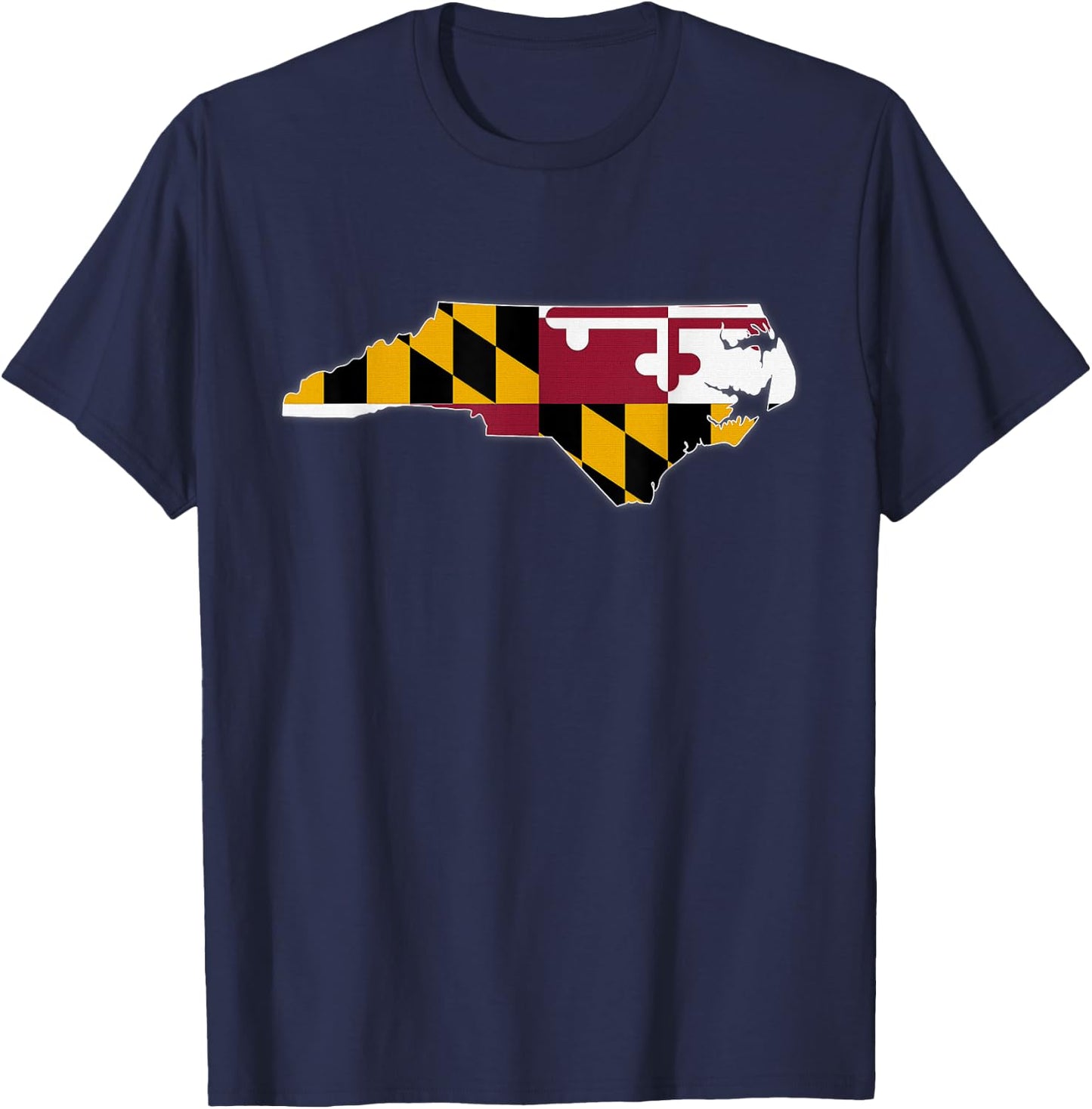 NORTH CAROLINA STATE MAP MARYLAND MD Flag Roots Men Women T-Shirt - T-Shirt | Navy