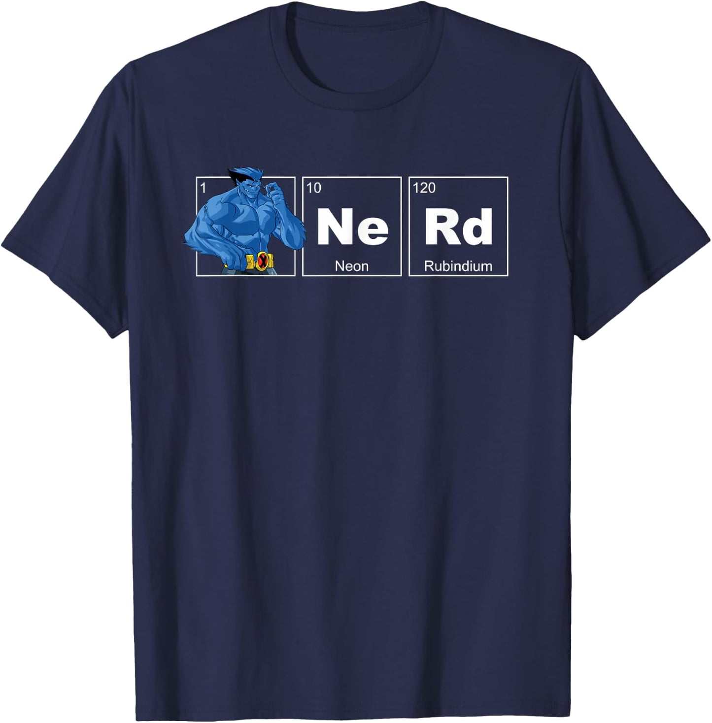 Marvel X-Men Beast Periodic Table Nerd T-Shirt - T-Shirt | Navy