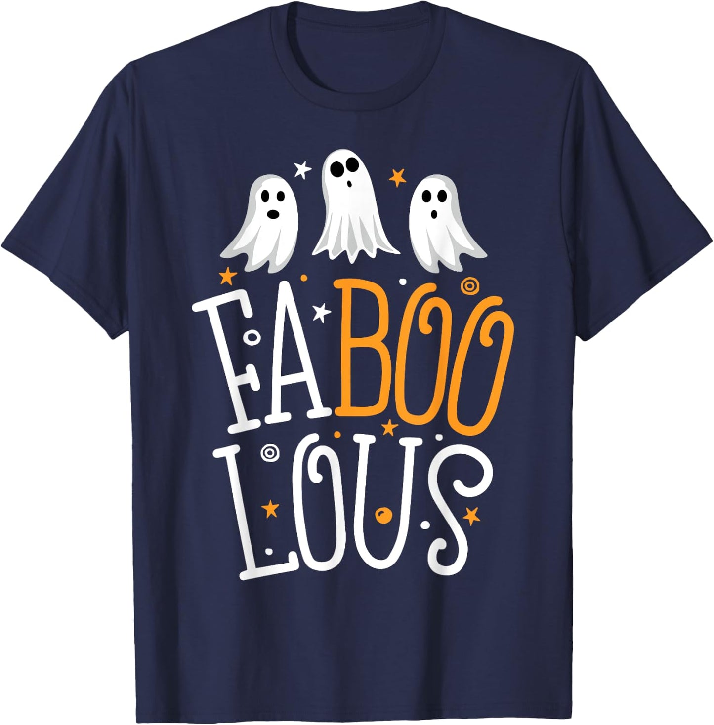 Faboolous Ghost Halloween Funny Men Women Boo Crew Pun T-Shirt - T-Shirt | Navy
