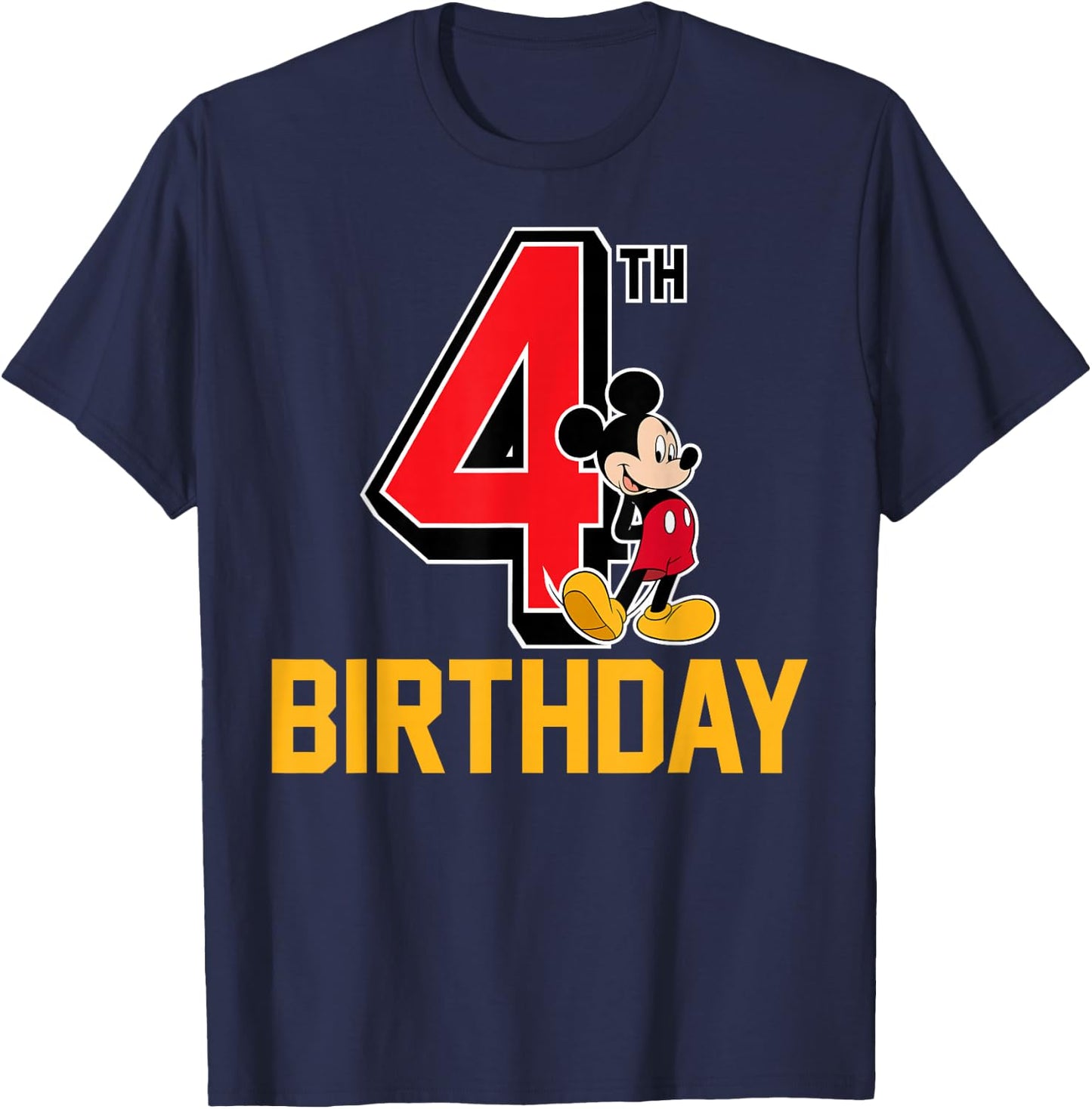Disney - Mickey Mouse My 4th Birthday T-Shirt - T-Shirt | Navy