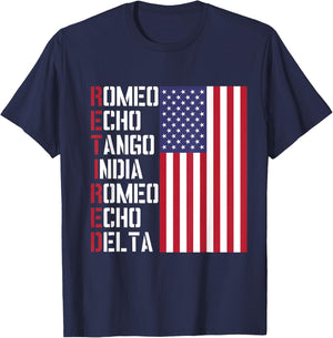 Military, Police, Pilot Retirement Design Phonetic Alphabet T-Shirt - T-Shirt | Navy