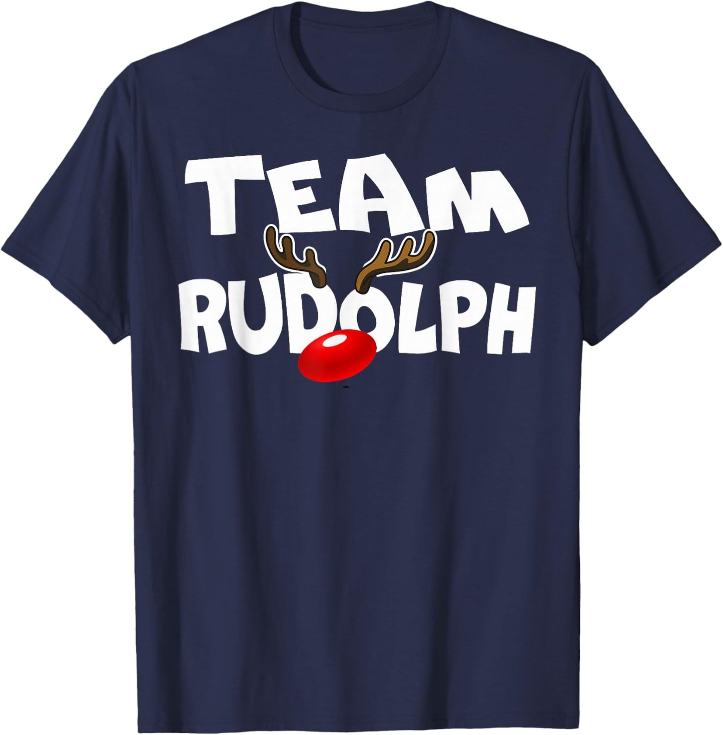 Team Rudolph Cute Christmas Reindeer Deer Lover Gift Design T-Shirt - T-Shirt | Navy