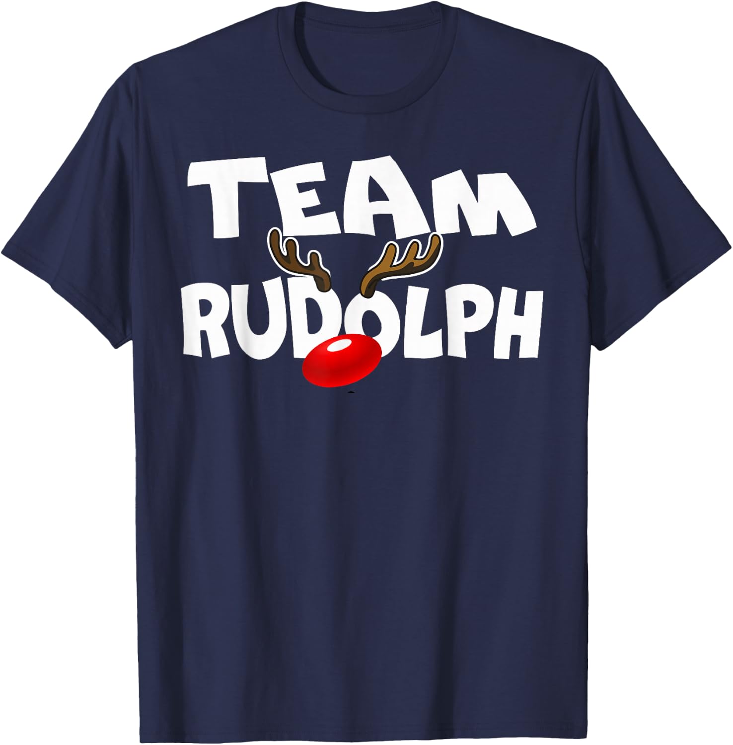 Team Rudolph Cute Christmas Reindeer Deer Lover Gift Design T-Shirt - T-Shirt | Navy