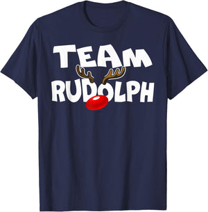 Team Rudolph Cute Christmas Reindeer Deer Lover Gift Design T-Shirt - T-Shirt | Navy