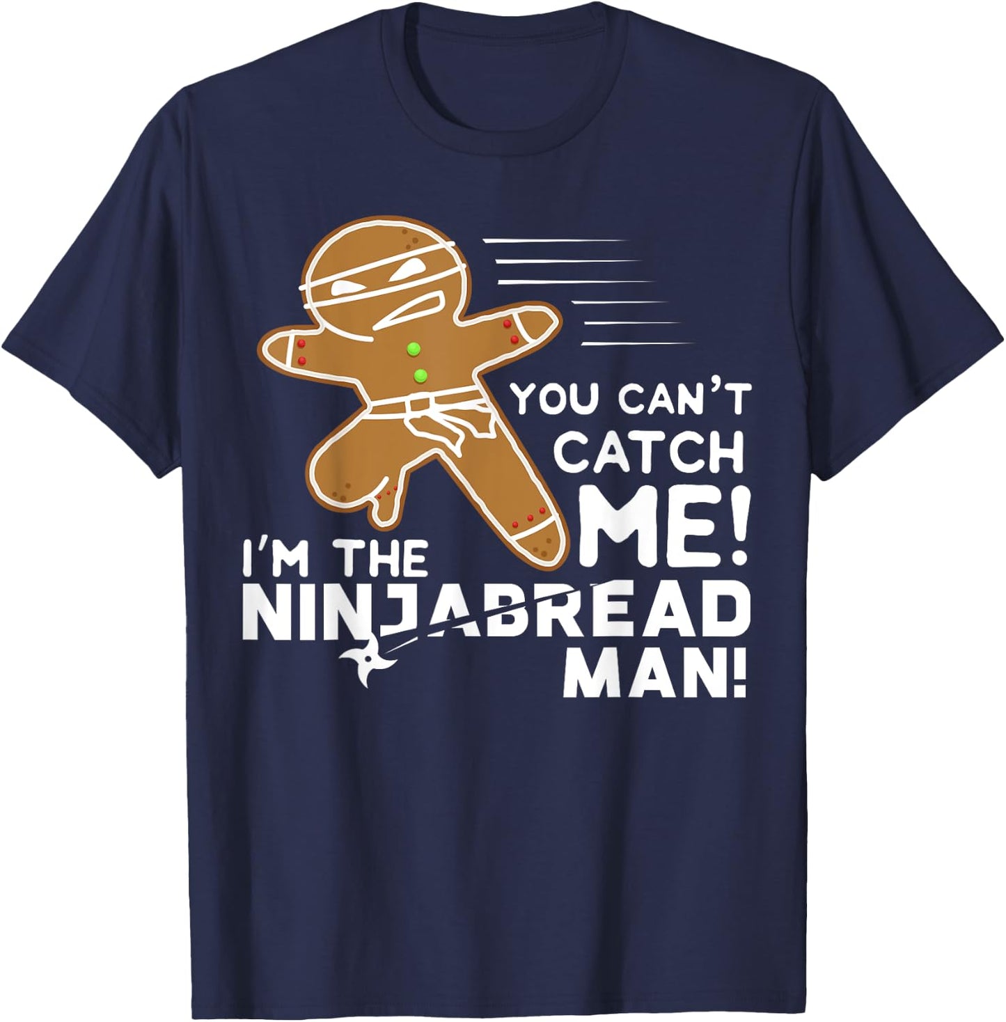 Funny Parody Gingerbread Ninjabread Ninja Gift T-Shirt - T-Shirt | Navy