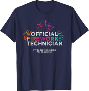 Official Fireworks Technician Shirt T-Shirt - T-Shirt | Navy