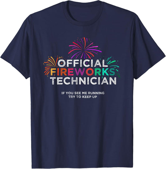 Official Fireworks Technician Shirt T-Shirt - T-Shirt | Navy