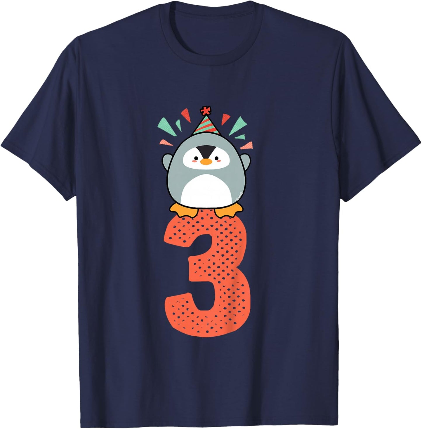 3rd Birthday Gift Toddler Penguin 3 Years T-Shirt - T-Shirt | Navy