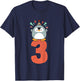 3rd Birthday Gift Toddler Penguin 3 Years T-Shirt - T-Shirt | Navy