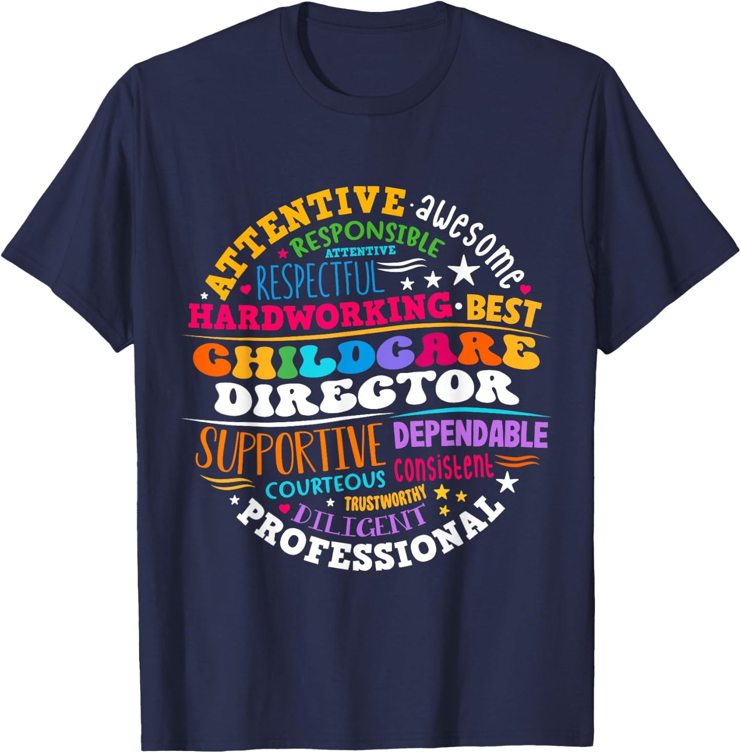 Childcare Director Daycare Crew School Provider Teacher T-Shirt - T-Shirt | Navy