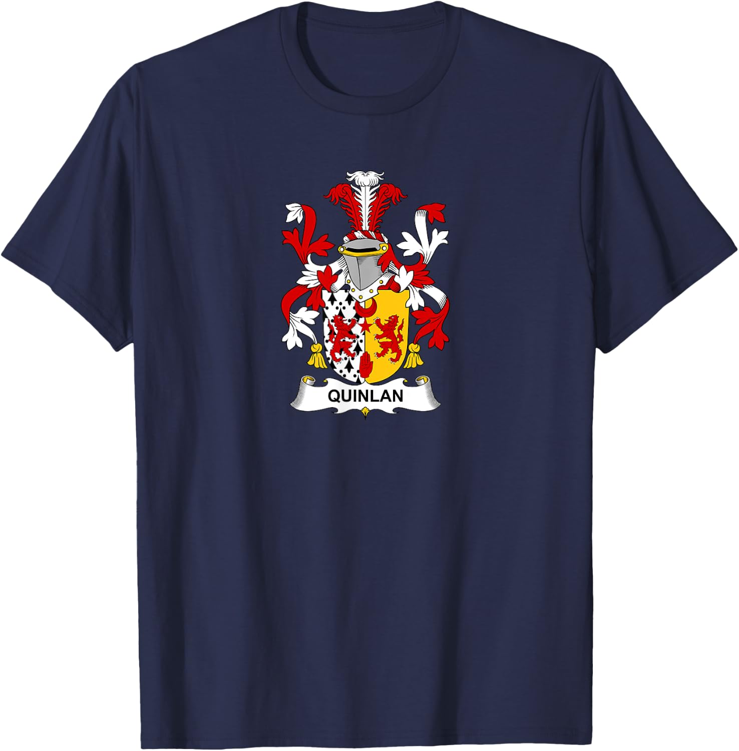 Quinlan Coat of Arms - Family Crest T-Shirt - T-Shirt | Navy