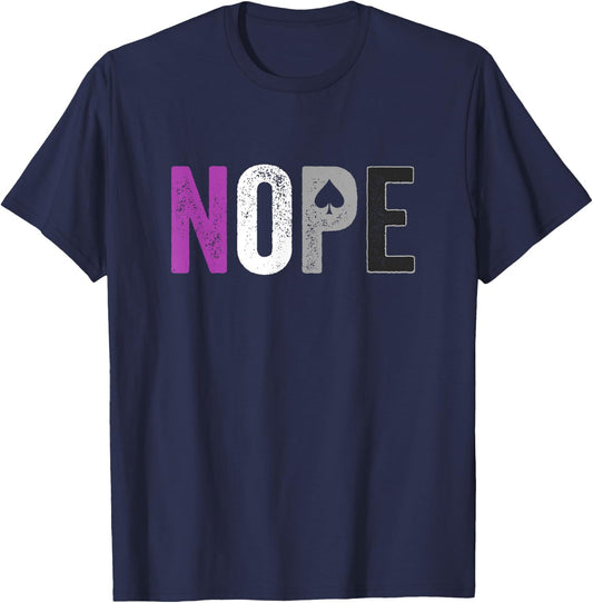 Nope Asexual Pride Shirt - Asexuality ACE Flag Ally Gift T-Shirt - T-Shirt | Navy