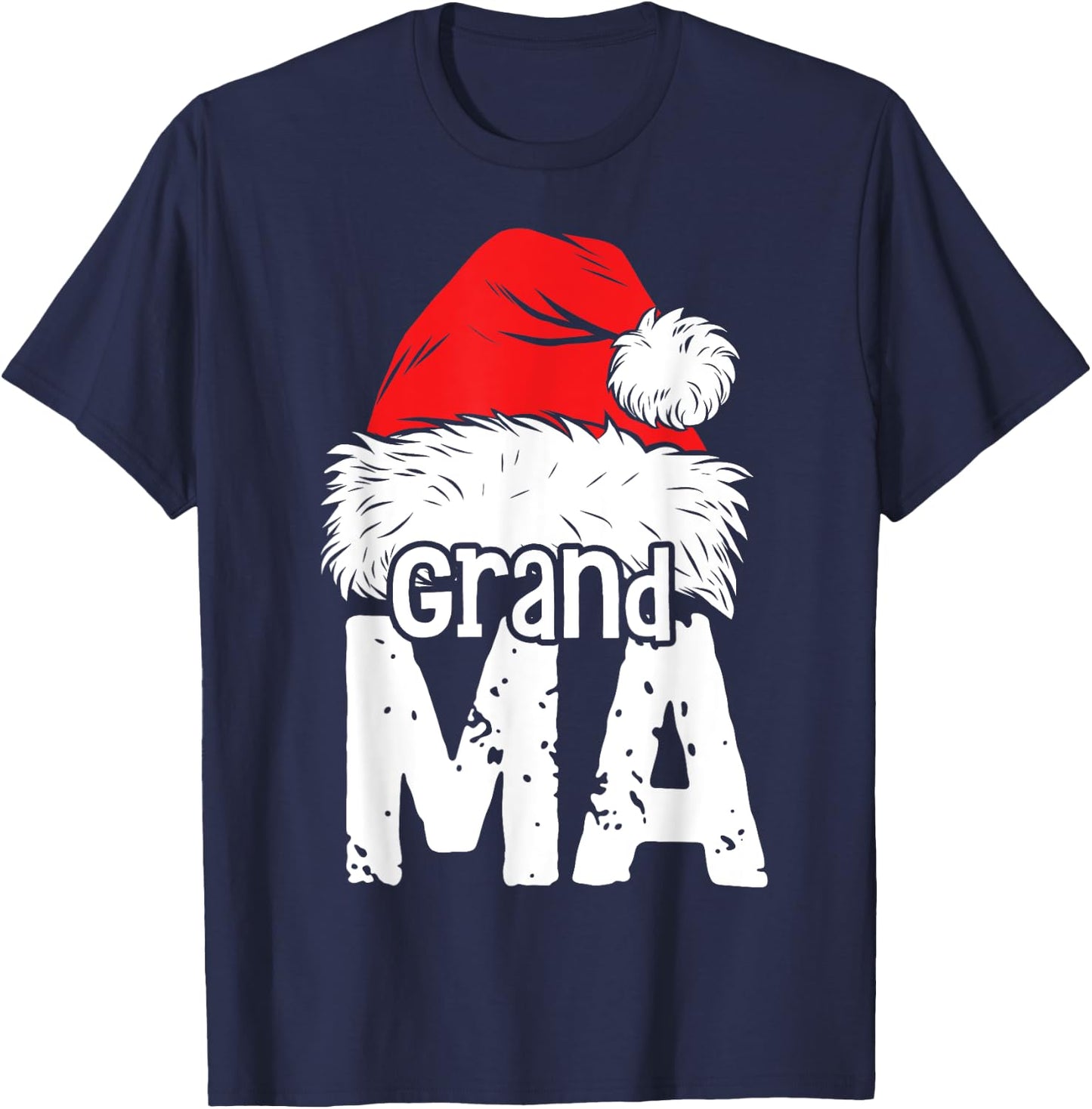 Grandma Santa Christmas Family Matching Pyjamas Xmas Mother T-Shirt - T-Shirt | Navy