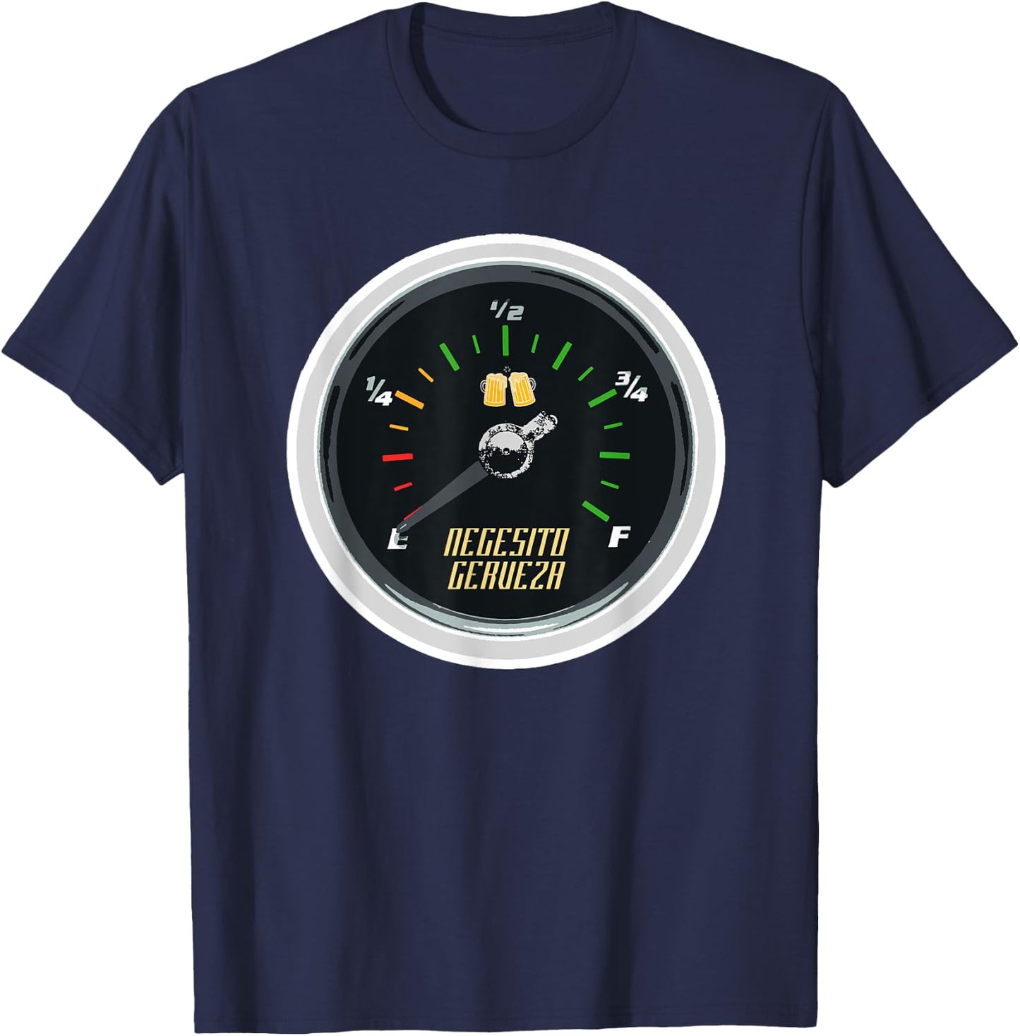 Funny Necesito Cerveza Graphic Spanish Beer Lover Men Women T-Shirt - T-Shirt | Navy