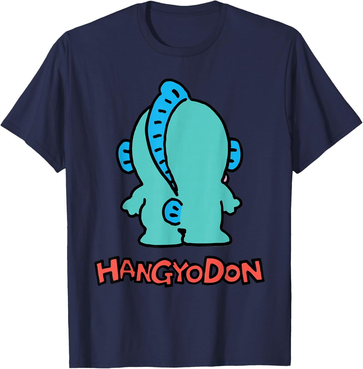 Sanrio Hangyodon Backside Logo Shirt T-Shirt - T-Shirt | Navy