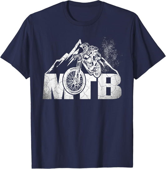 Mountain Bike T Shirt MTB Downhill Bicycle Gift T-Shirt - T-Shirt | Navy