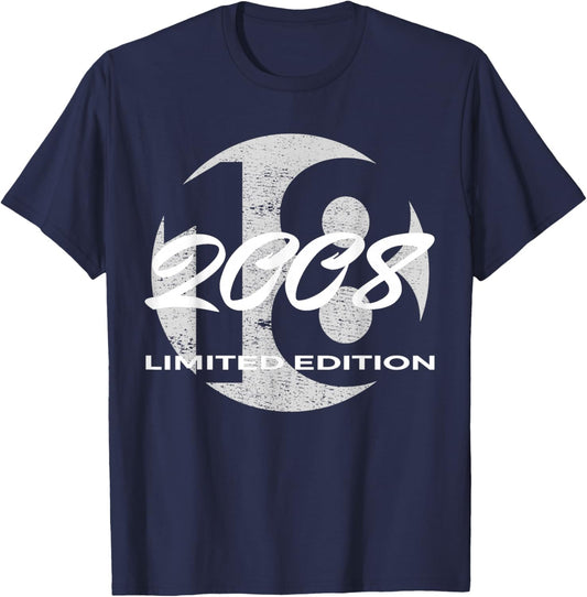 18th Birthday Girl boy 18 Years 2008 Funny Gift T-Shirt - T-Shirt | Navy