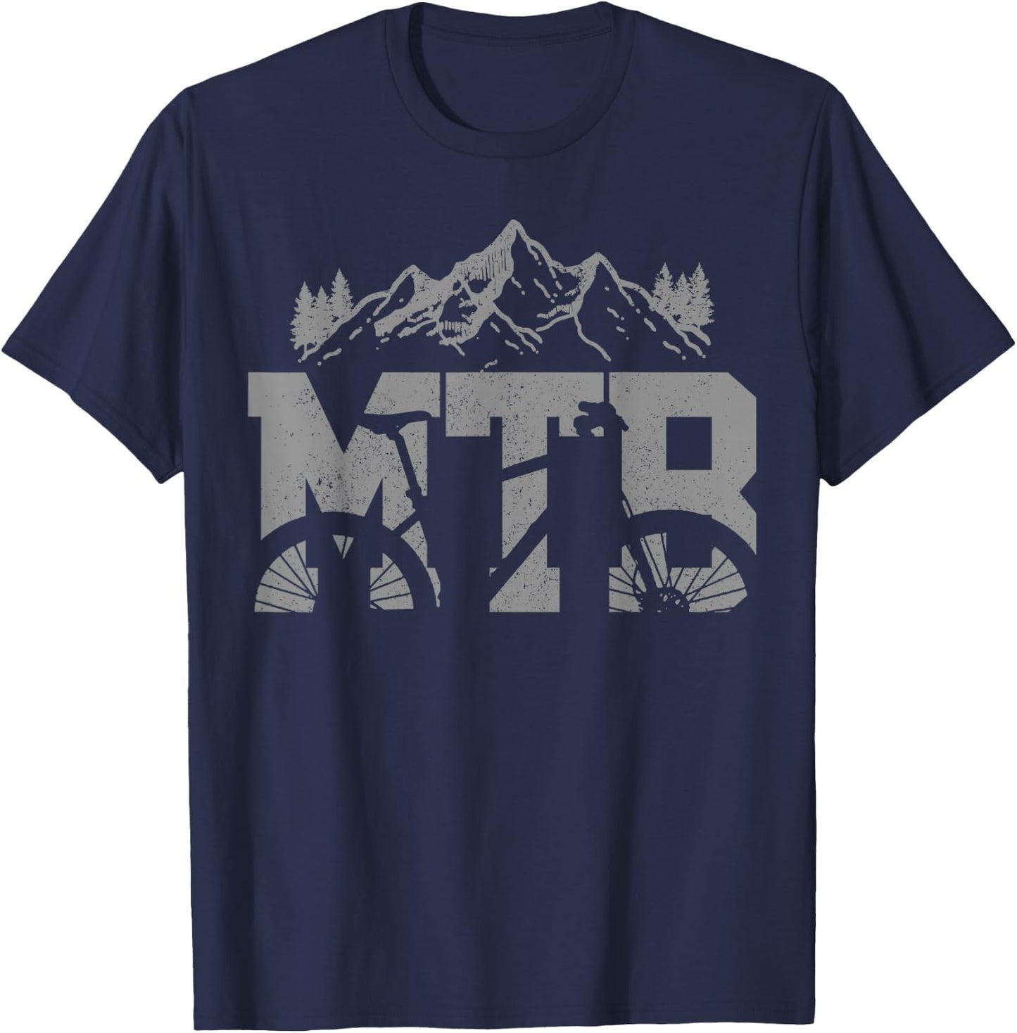 MTB Mountain Bike Bicycle Mountain Biking Biker Gift T-Shirt - T-Shirt | Navy