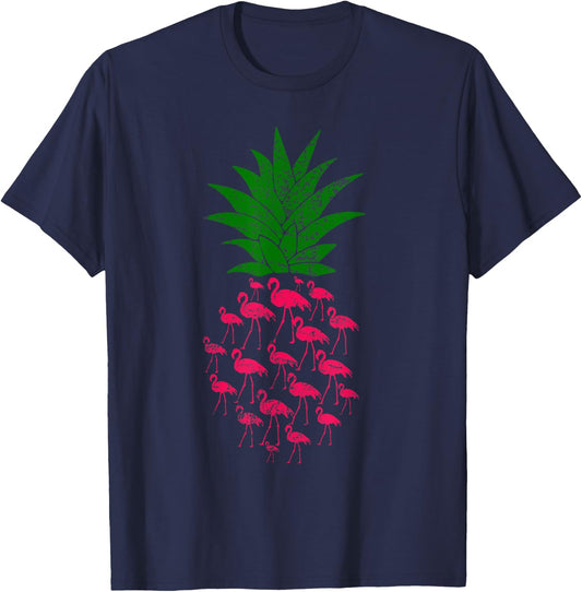 Pineapple Flamingo T-Shirt - T-Shirt | Navy
