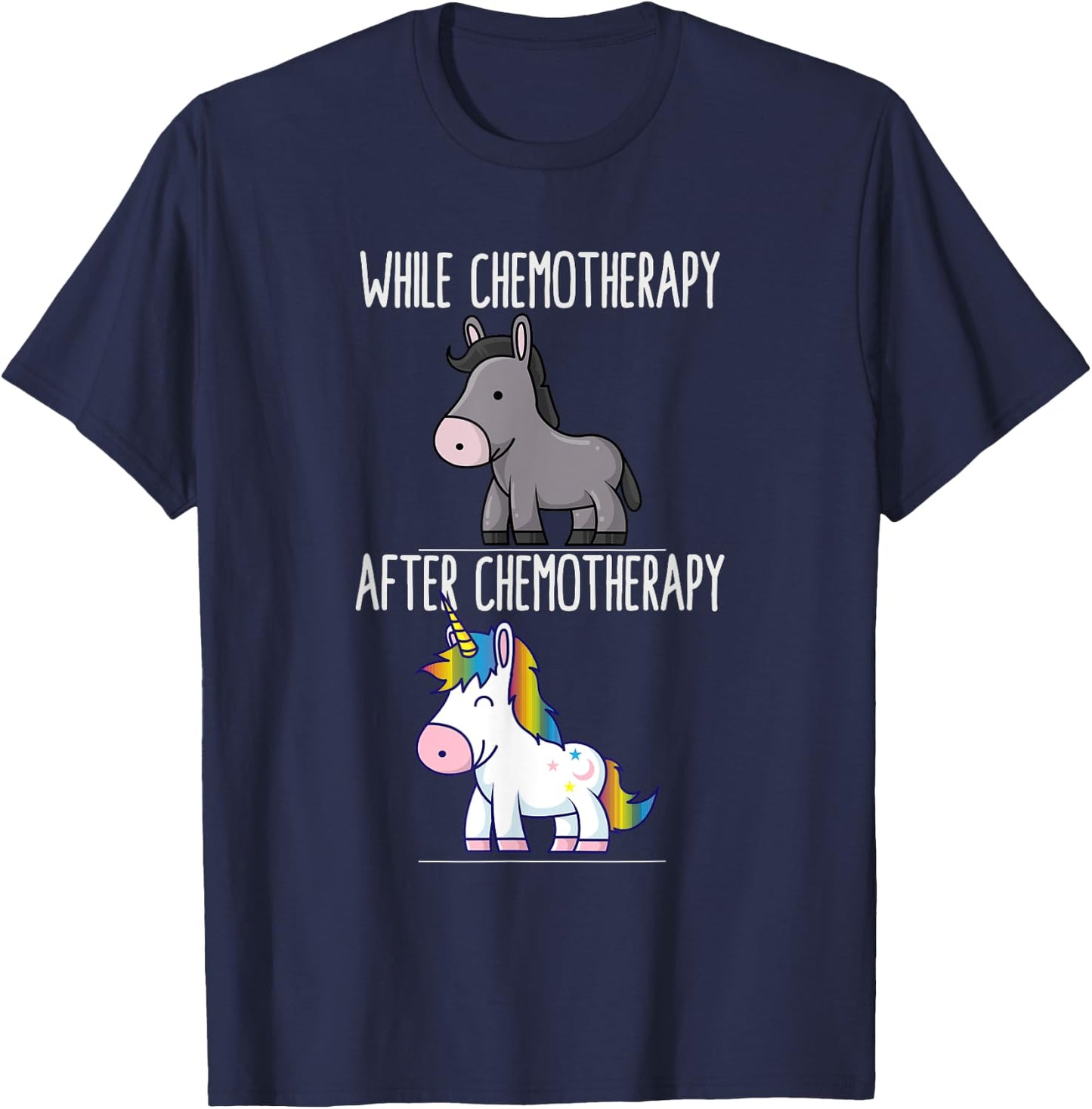 Battle Cancer Survivor Chemotherapy Unicorn Chemo Warrior T-Shirt - T-Shirt | Navy