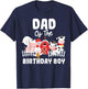 Dad Of The Birthday Boy Farm Animals Birthday Party T-Shirt - T-Shirt | Navy
