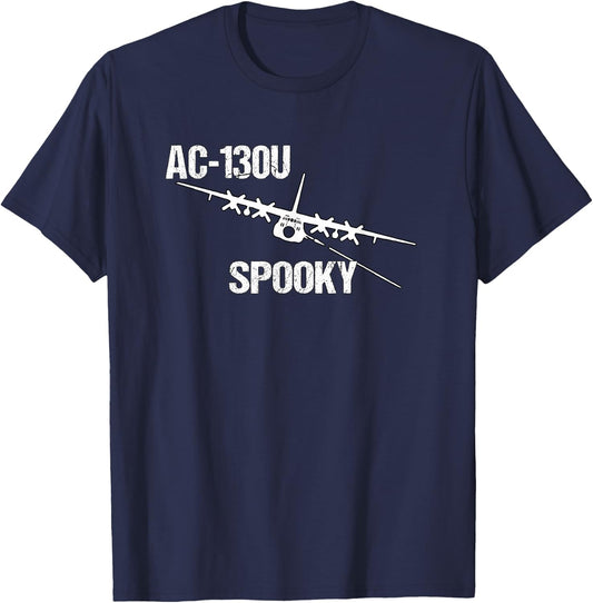 AC-130U Spooky Gunship Air Force Pilot- Funny Aviation T-Shirt - T-Shirt | Navy