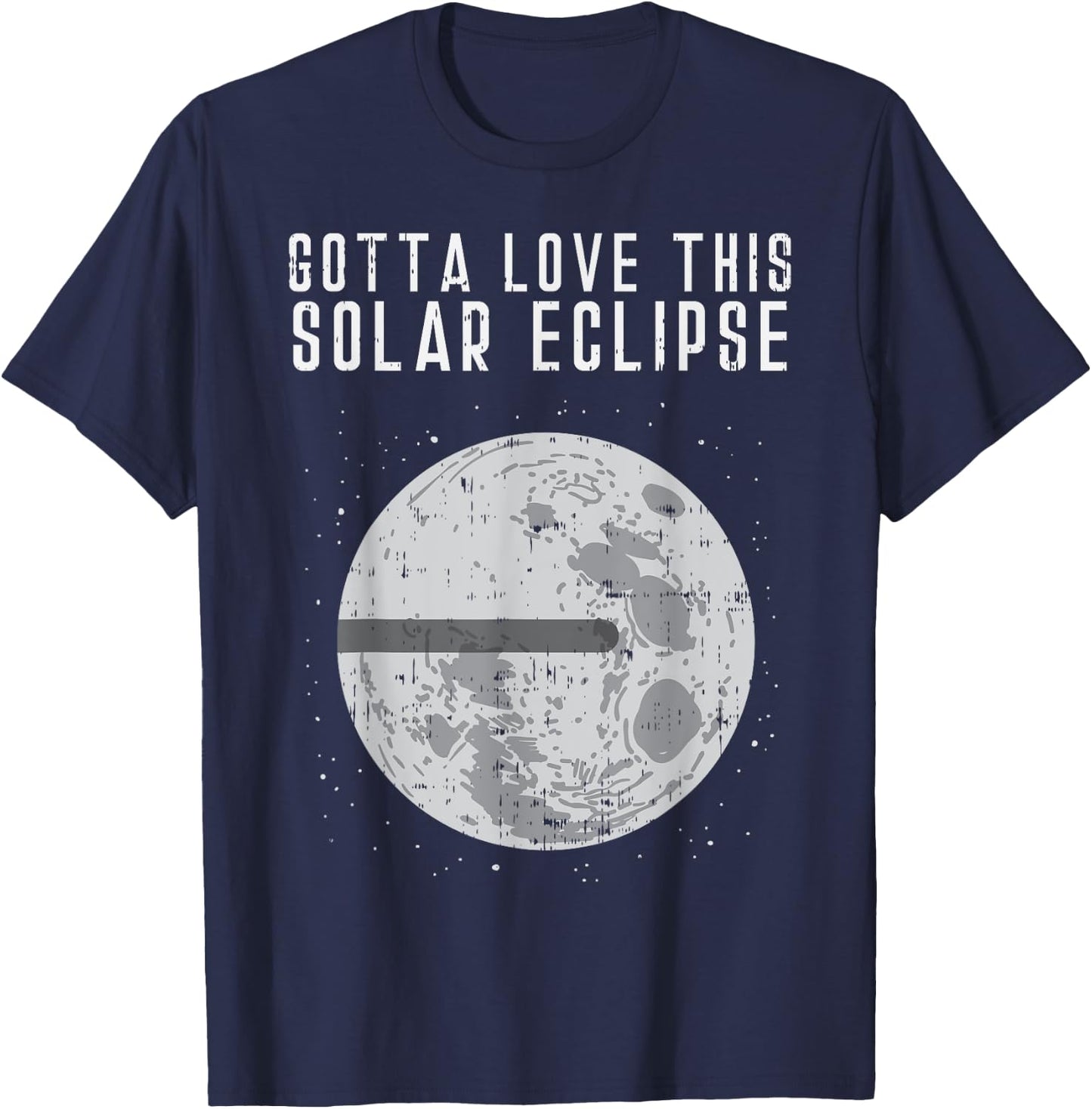 Flat Earth Solar Eclipse Moon Funny Conspiracy Theory Gift T-Shirt - T-Shirt | Navy