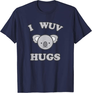 I Wuv Hugs Cute Koala Bear Love T-Shirt - T-Shirt | Navy